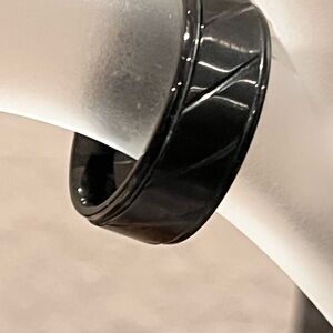 Size 9 Black Stainless Steel Ring Unisex